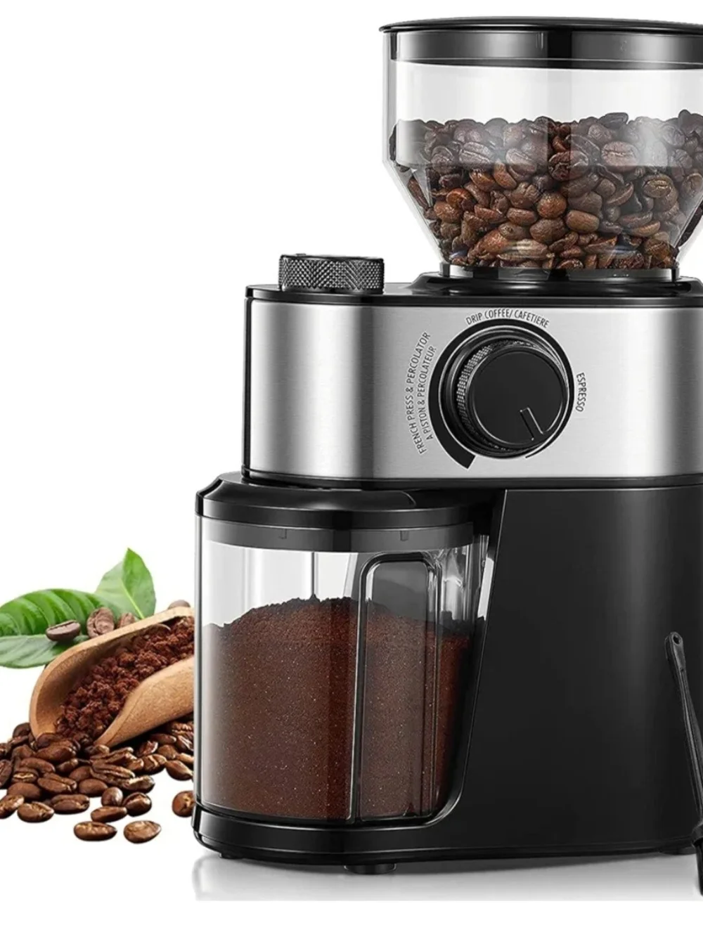 Electric Coffee Grinder in Black and Silver - Precision Home Grinder